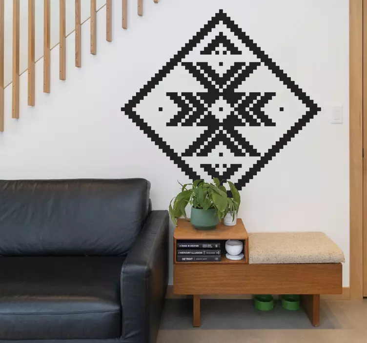 Diamantmønstermotiv stue wallsticker - TenStickers
