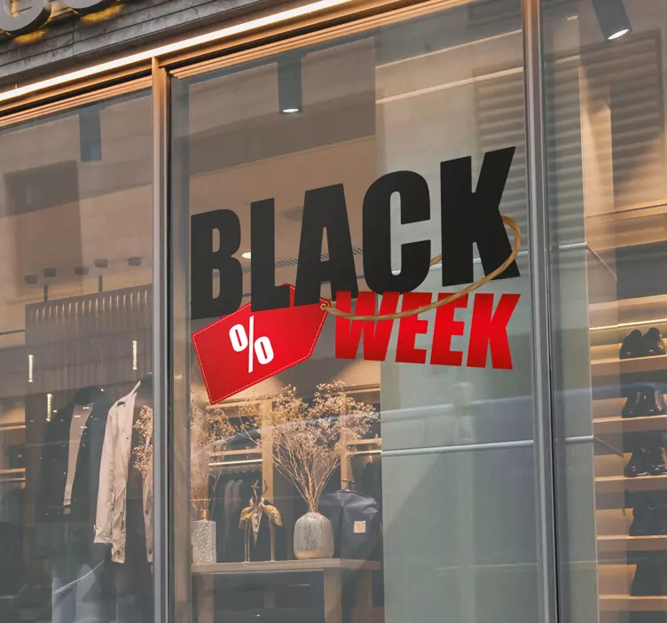 Black week med mærke sticker - TenStickers