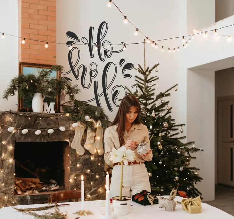 Ho ho ho juleklistermærke - TenStickers