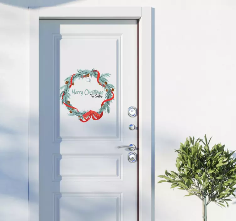 Julekrans med tekst sticker - TenStickers