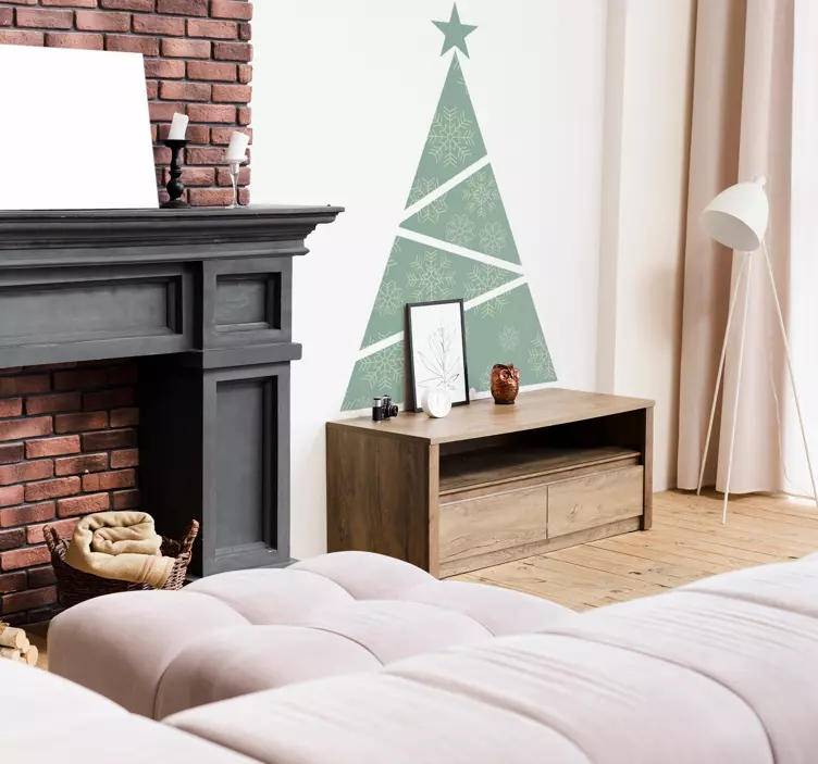 Geometrisk juletræ sticker - TenStickers