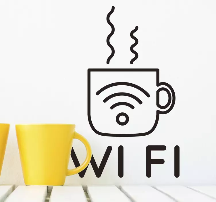 Wi-fi kaffe-klistermærke - TenStickers