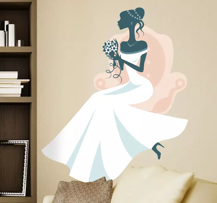Brud i stol wallsticker - TenStickers