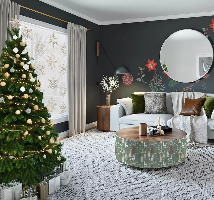 Juleskov mønster klistermærke - TenStickers