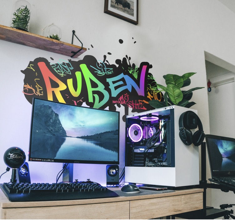 Graffiti tilpasses til børn navn bil navn klistermærk - TenStickers