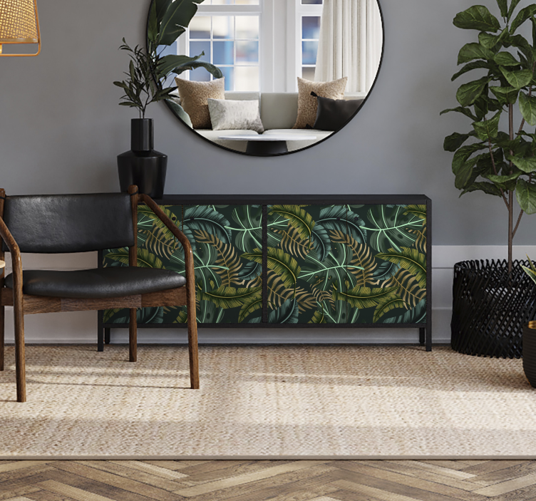 Tropiske feuilles folie til møbler - TenStickers