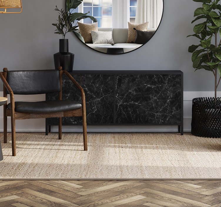 Sort marmor folie til møbler - TenStickers