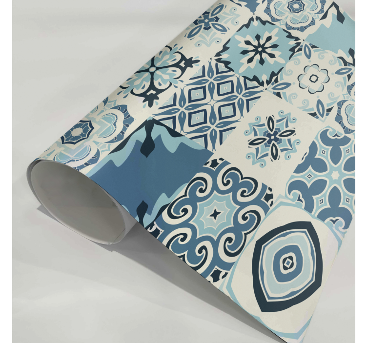 Azulejos blå folie til møbler - TenStickers