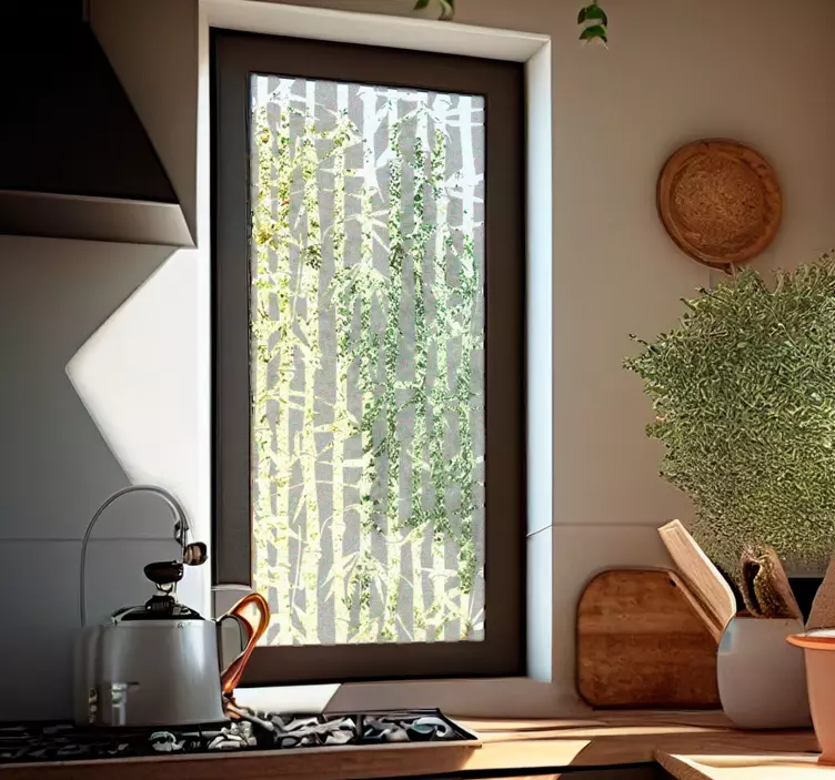 Translucide bambus vindue sticker - TenStickers