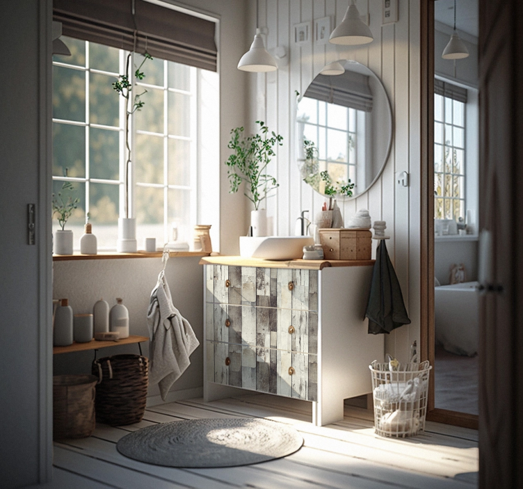 Lyse ældet træ folie til møbler - TenStickers