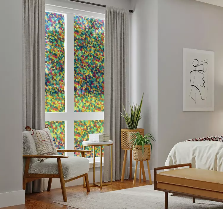 Gennemsigtig geometrisk vindue sticker - TenStickers