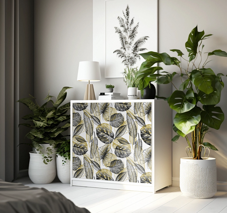 Elegante tropiske planter folie til møbler - TenStickers