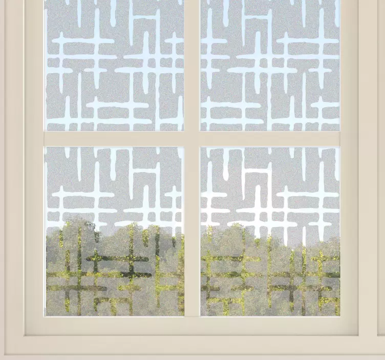 Gennemsigtige krydsede linjer vindue sticker - TenStickers