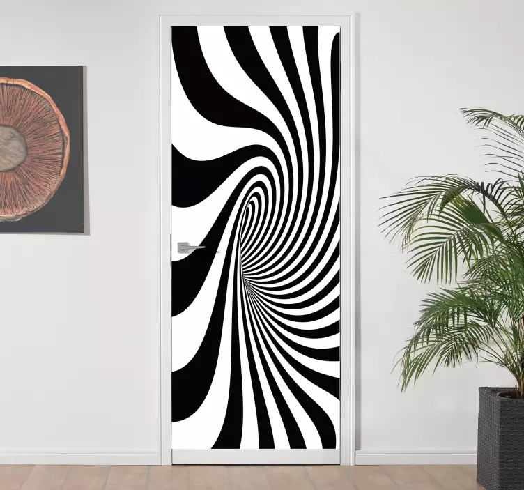 Sort hul dør vinyl klistermærke - TenStickers