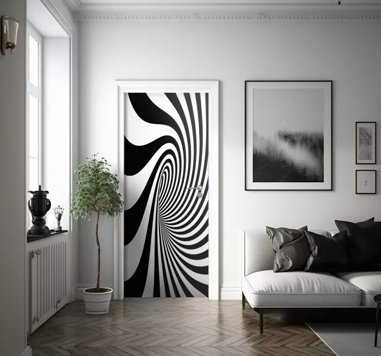 Sort hul dør vinyl klistermærke - TenStickers