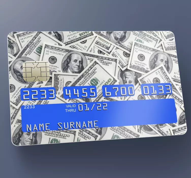 Dollars kort vinyl klistermærke - TenStickers