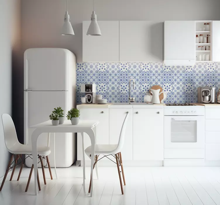 Delft blå flise vinyl klistermærke - TenStickers