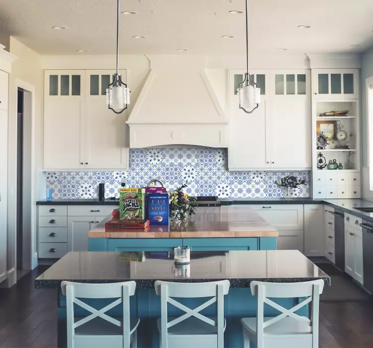 Delft blå flise vinyl klistermærke - TenStickers