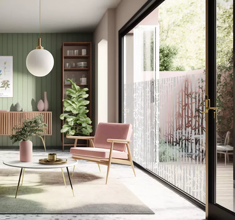 Translucide bambus vindue sticker - TenStickers