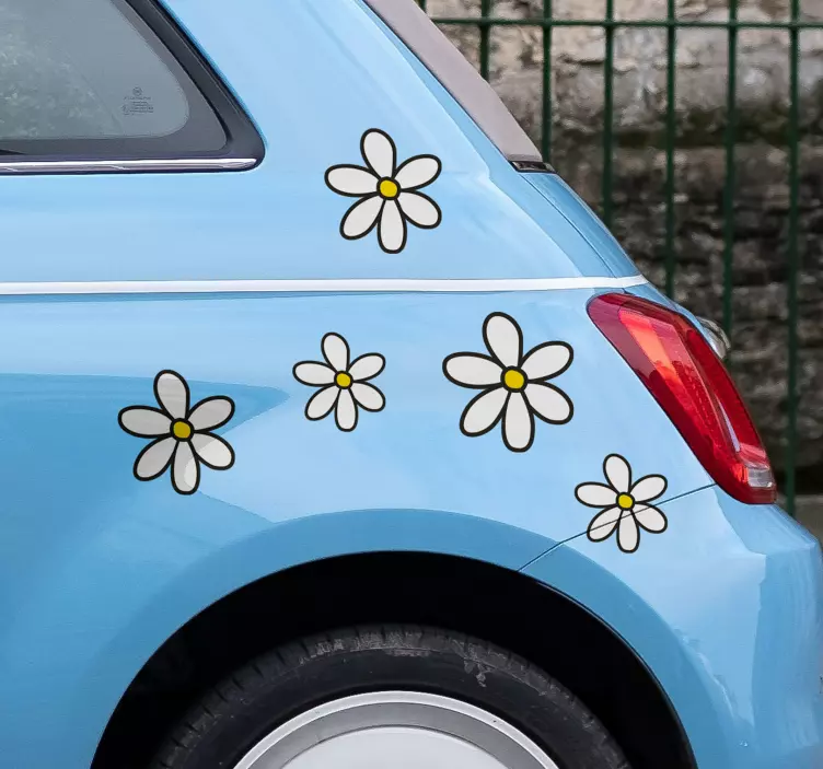 Klistermærker til bil blomst marguerit - TenStickers