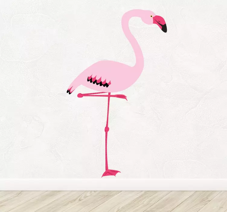Pink flamingo vægkunstmærkat - TenStickers