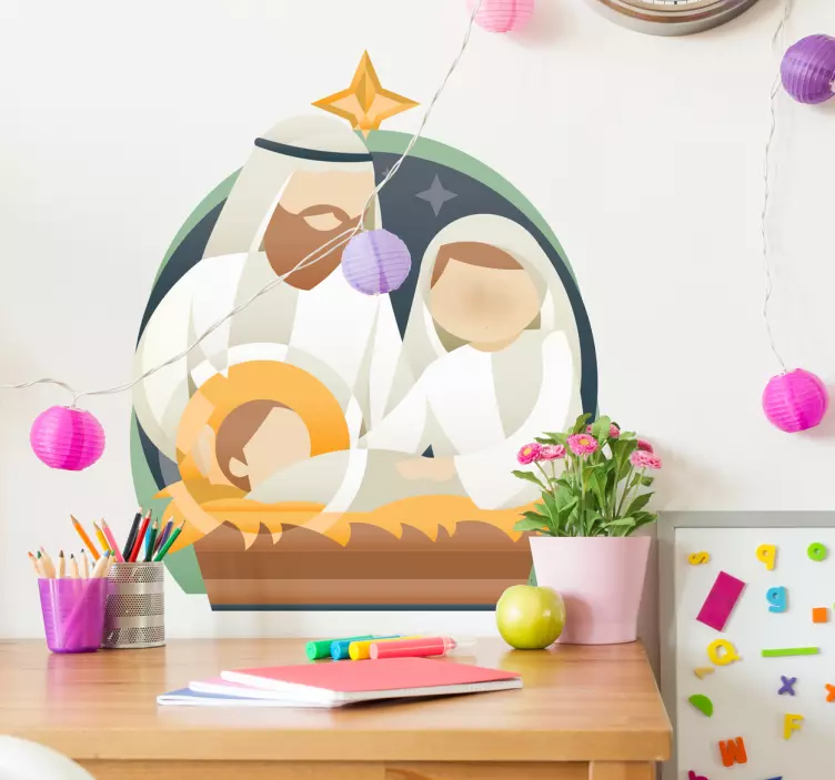 Jesus fødsel jule sticker - TenStickers