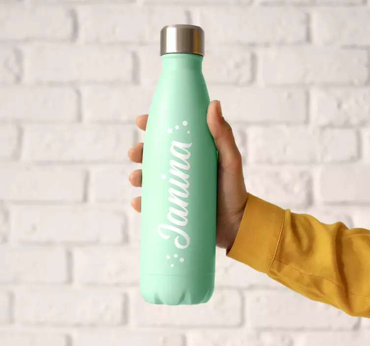 Personlig navn vandflaske navn klistermærke - TenStickers