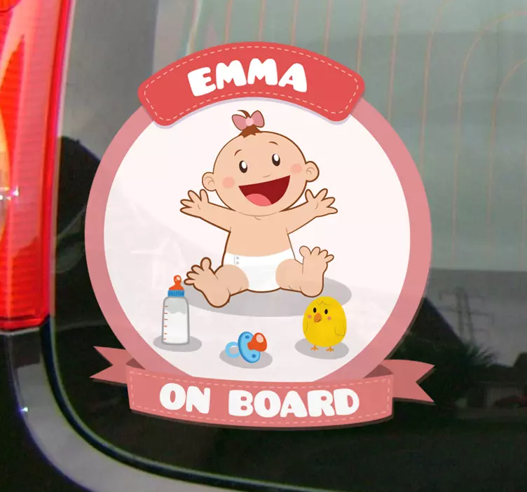 Personlig baby ombord bil sticker - TenStickers