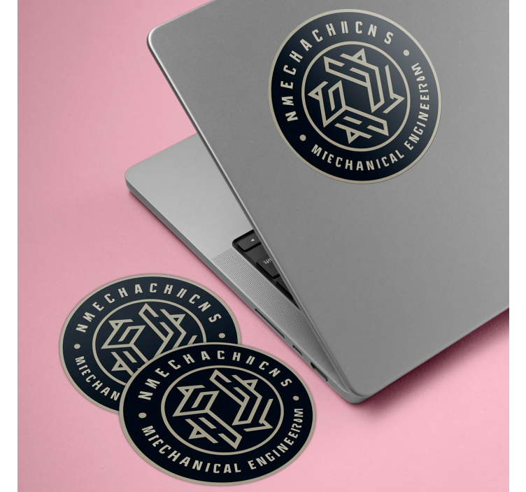 Personlig cirkel med logo klistermærke til kontoret - TenStickers