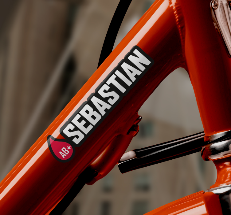 Flag med navn blodtype klistermærke til cykel - TenStickers