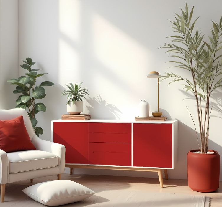 Mat rød monofarvet arkklistermærke - TenStickers