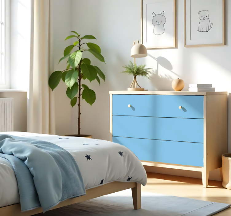 Mat himmelblå monofarvet arkklistermærke - TenStickers