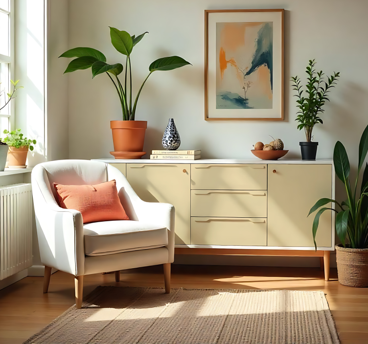 Mat elfenben monofarvet arkklistermærke - TenStickers