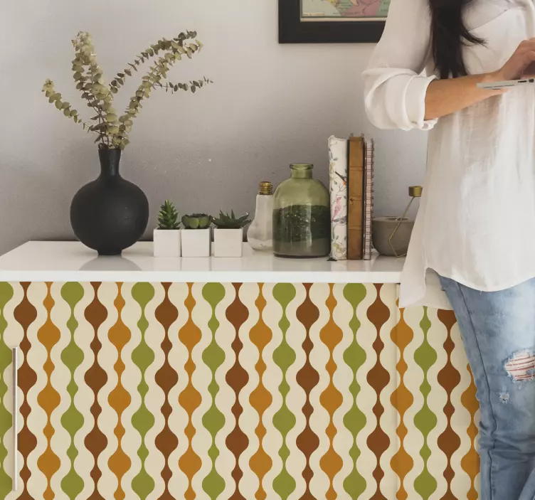 70s stribe figurer møbler klistermærke - TenStickers