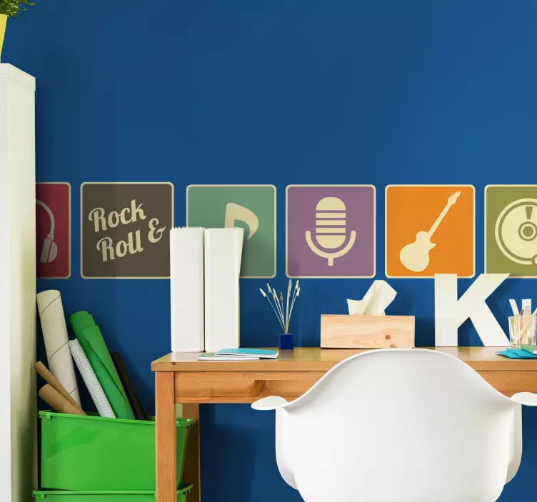 80'erne ikoner musikalsk vægklistermærke - TenStickers