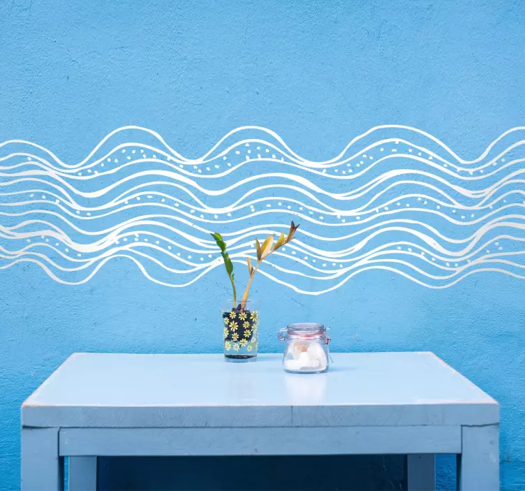 Abstrakt bølger klistermærke - TenStickers