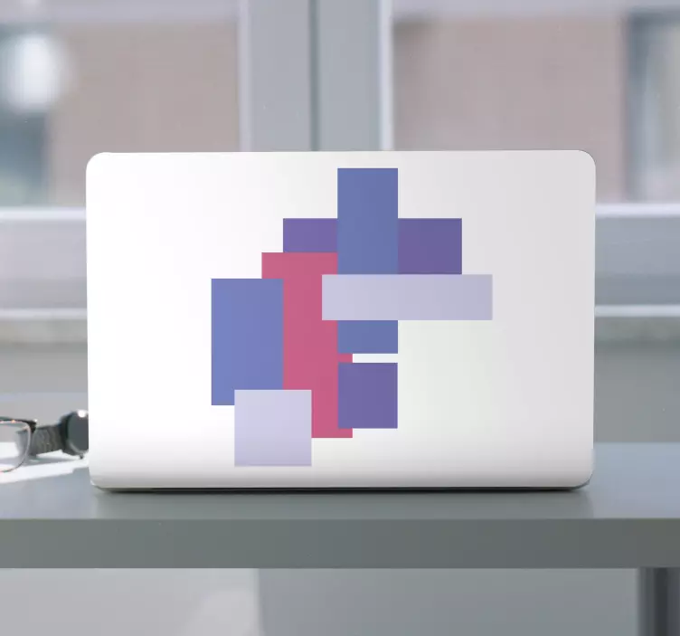 Abstrakt geometrisk komposition Laptop klistermærke - TenStickers