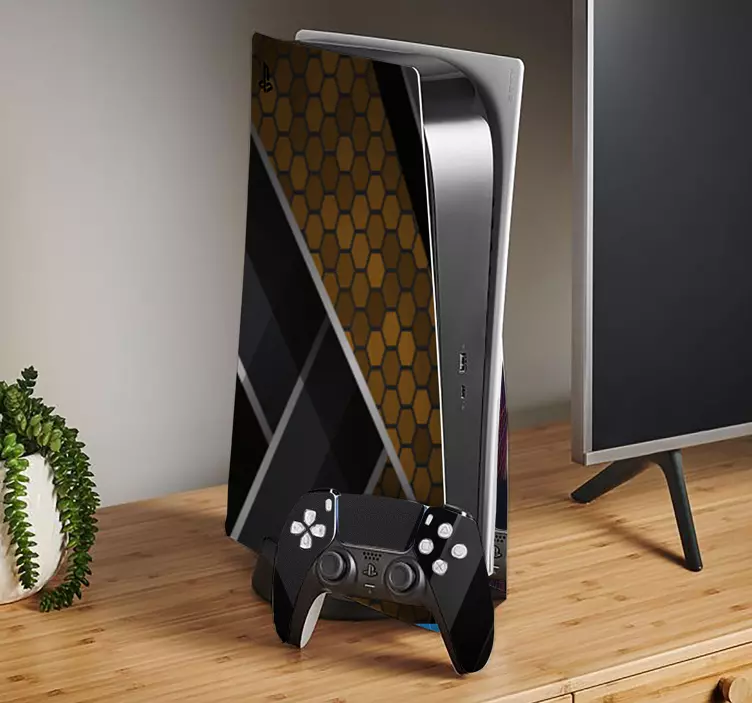 Abstrakt guld tekstur ps5 skin - TenStickers