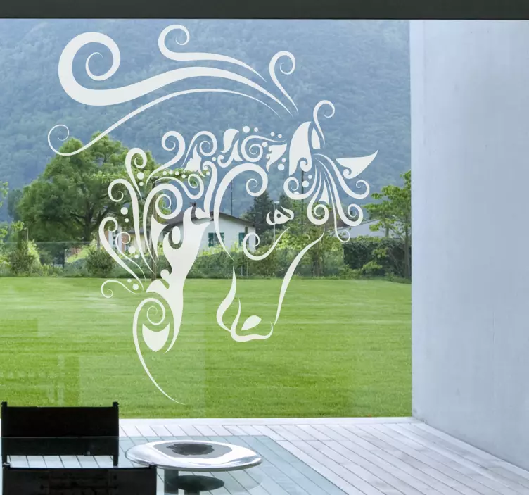 Abstrakt heste vindue klistermærke - TenStickers