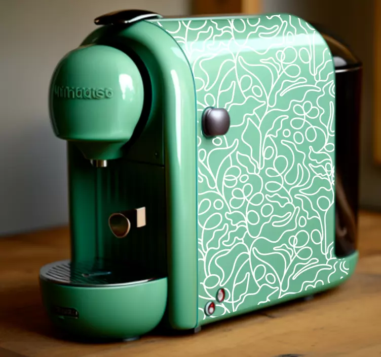 Abstrakt kaffeplante hvidevare wallsticker - TenStickers