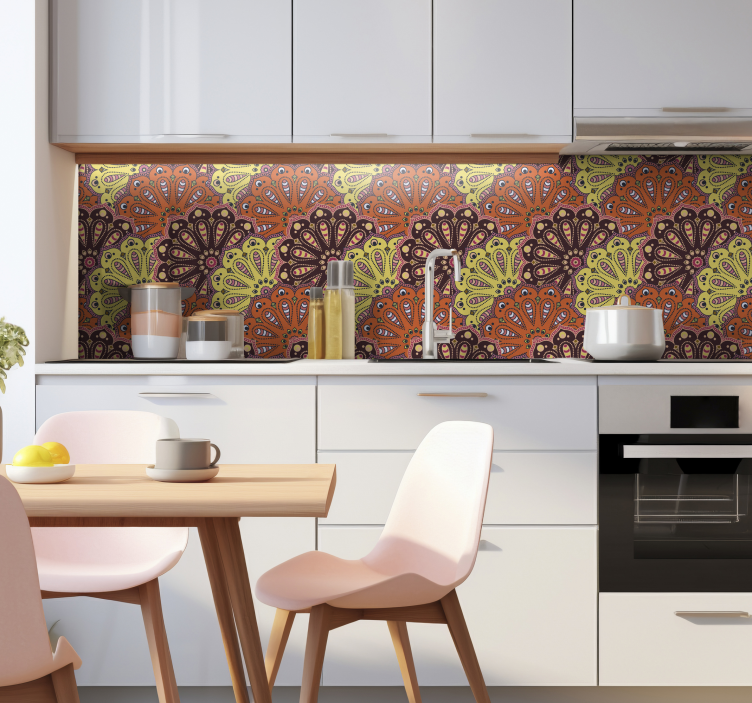 abstrakt mandalaabstrakt mandala køkken wallsticker - TenStickers