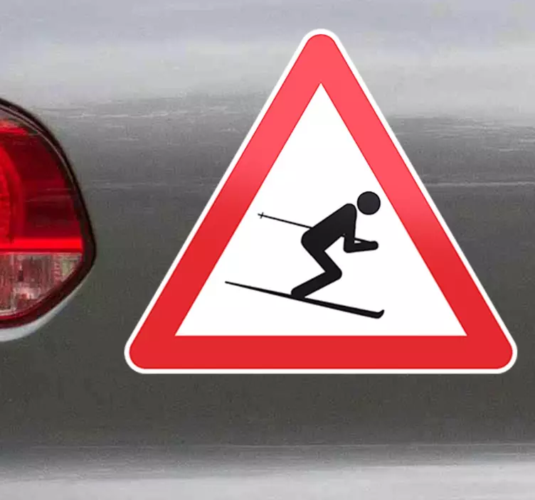 Advarsel skiløber sticker til bil - TenStickers