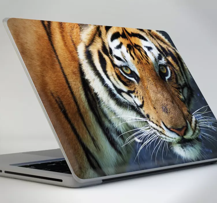 ægte tiger laptop klistermærke - TenStickers