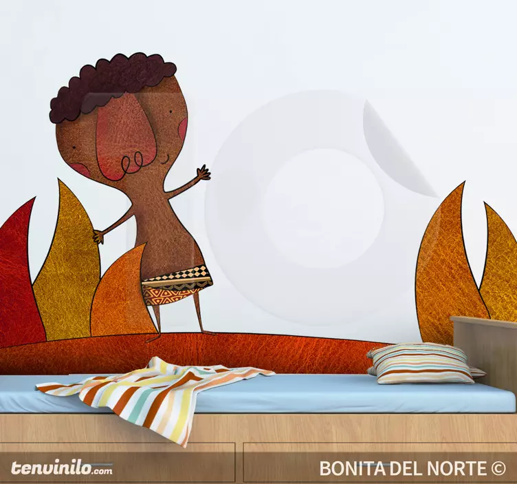 Afrikansk dreng illustration klistermærke - TenStickers