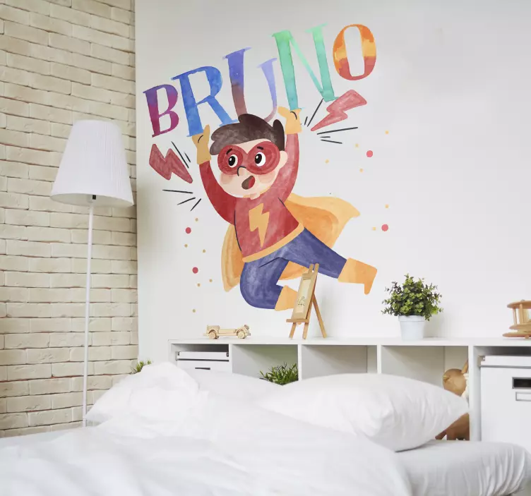 Akvarel super kid wallstickers superhelte - TenStickers