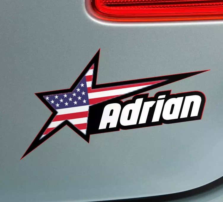 Amerikansk flag og brugerdefineret navn bilmærke - TenStickers
