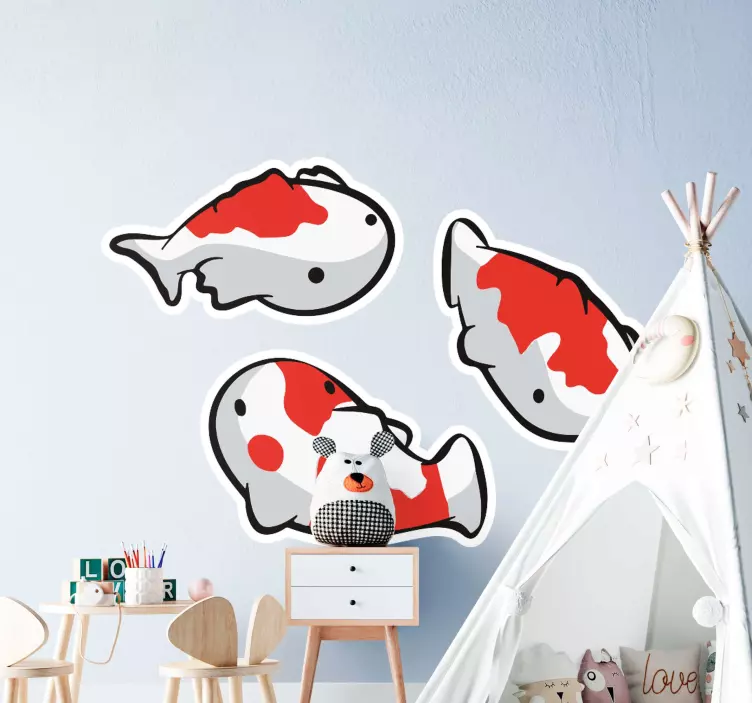 Anime koi fisk vinyl klistermærke - TenStickers