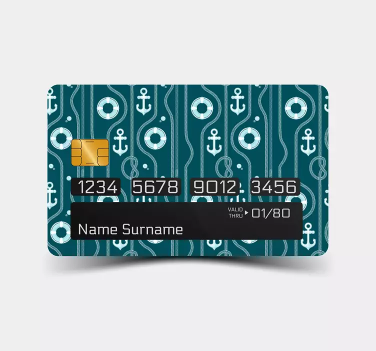 Ankre og cirkler kreditkort klistermærke - TenStickers