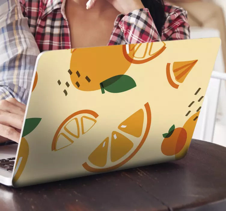 Appelsiner med memphis laptop mærkat - TenStickers