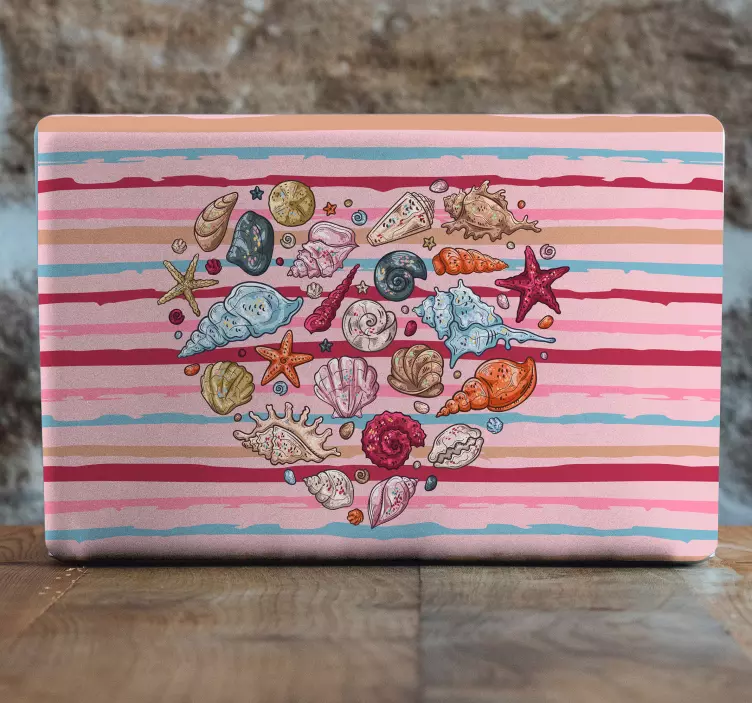 Arrangement af muslingeskaller klistermærke til bærbar - TenStickers